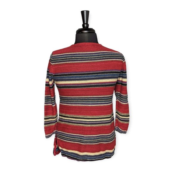 LRL Lauren Ralph Lauren Red Striped Sweater Size Small - Picture 7 of 9